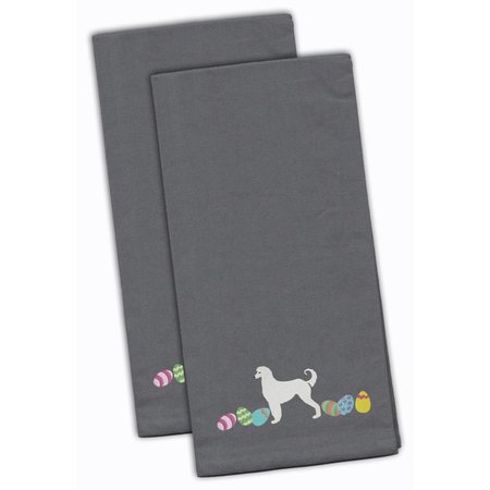 CAROLINES TREASURES Afghan Hound Easter Gray Embroidered Kitchen Towel CK1592GYTWE